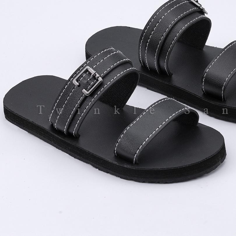 Dép sandal Nữ quai da mềm Đế bệt Cao Su ôm chân mã SD60