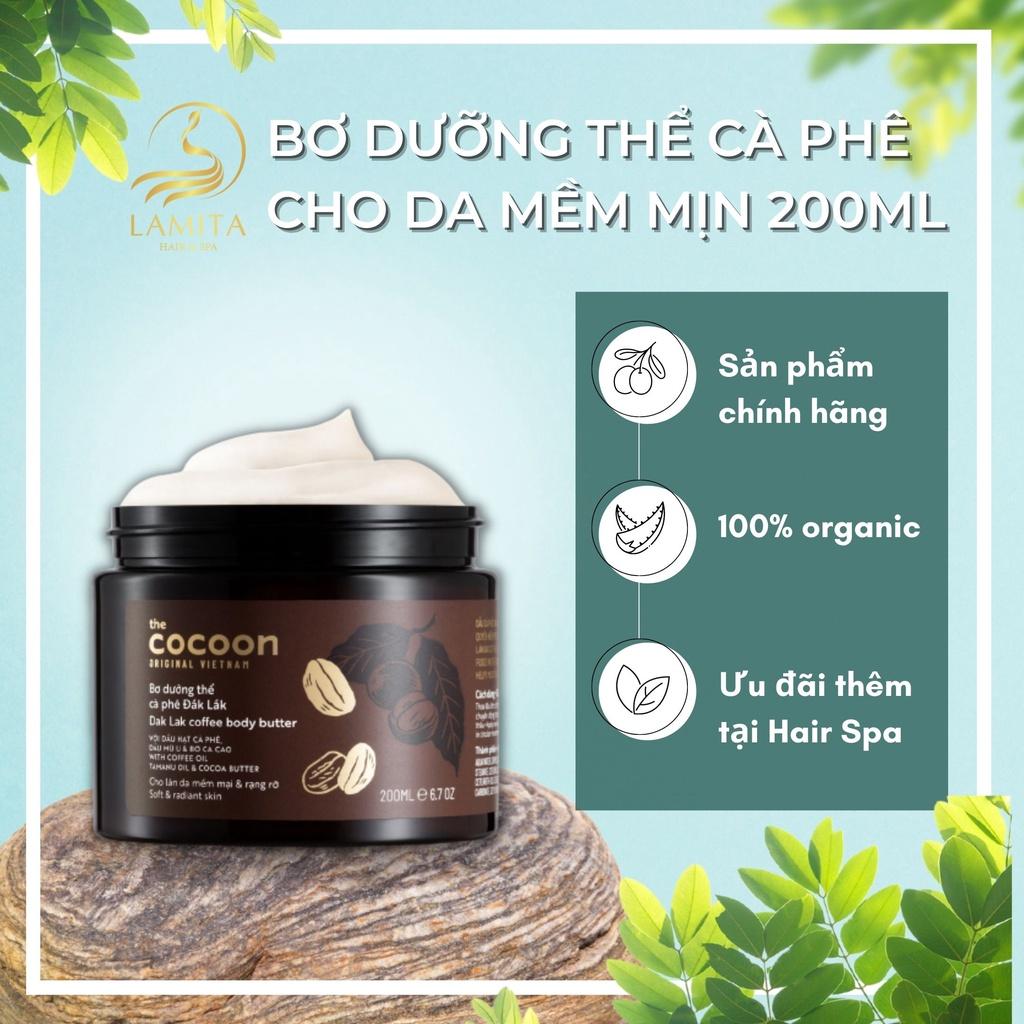 Bơ dưỡng thể cà phê Đắk Lắk Cocoon cho da mềm mịn và rạng rỡ 200ml Lamita Hair Spa - LS035