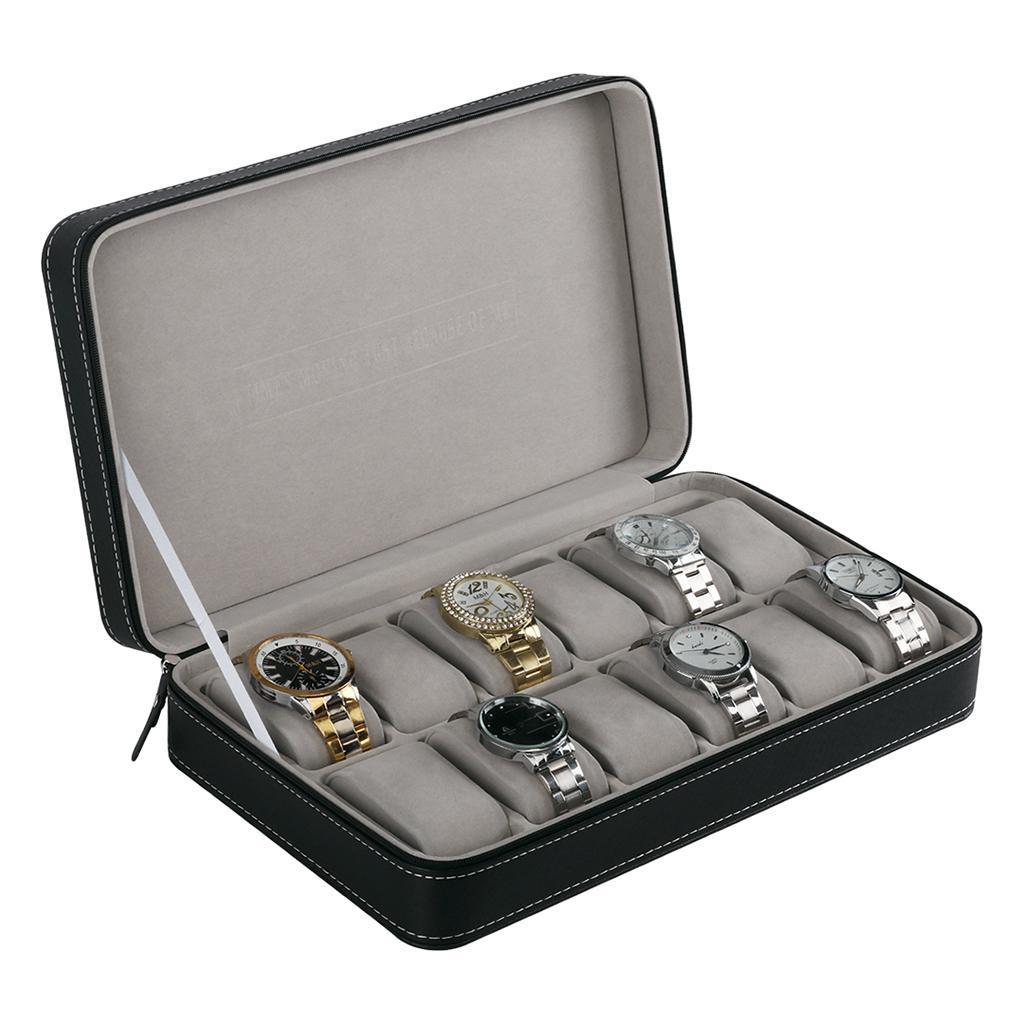 PU Leather Velvet Jewellery Box Tie Clip Brooch Pin Storage Case Holder
