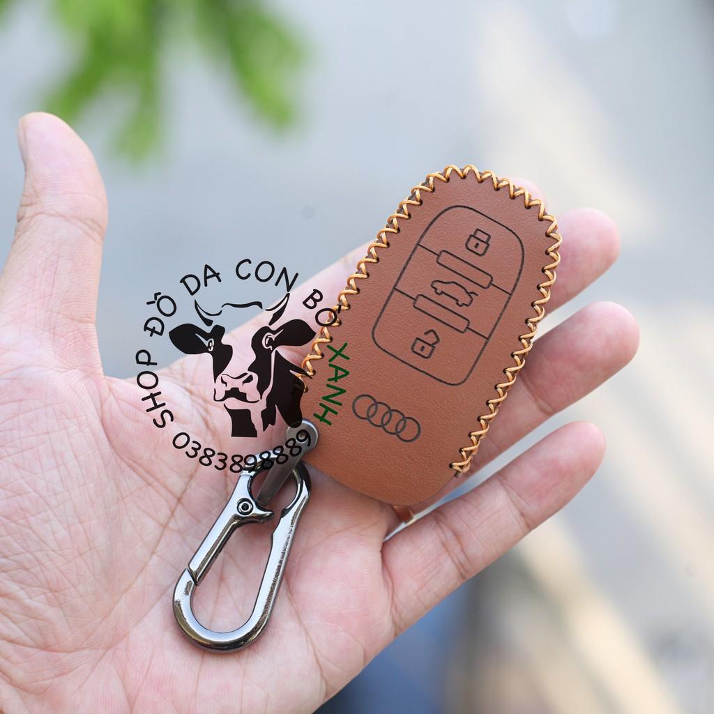 Bao da dành cho chìa khoá Audi A3, A4, A5, A6, A8, A4L, A6L, Q5, Q7 handmade da thật 002