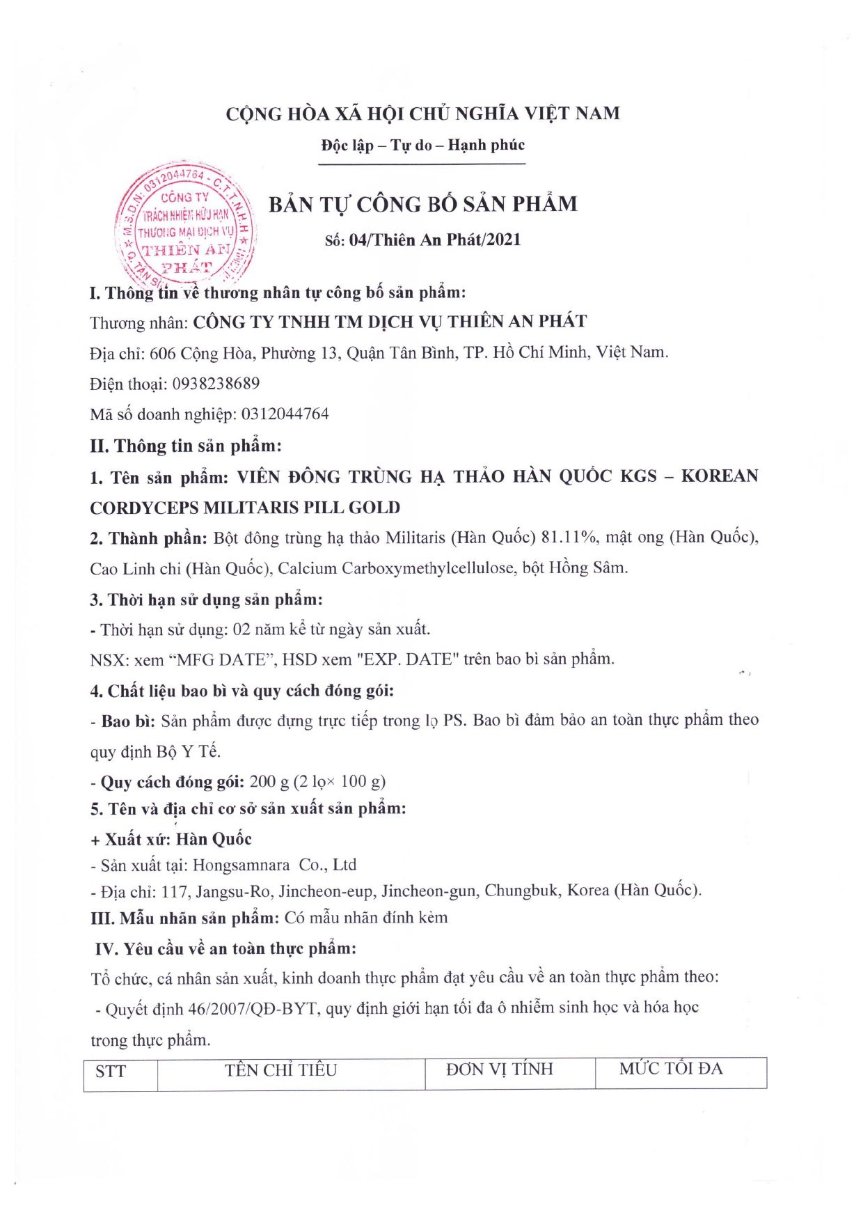 Viên Đông Trùng Hạ Thảo KGS