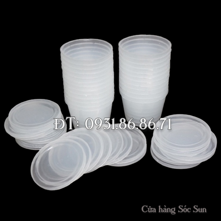 Bộ 50 khuôn bánh Flan hình tròn loại có nắp – Mã số 1369