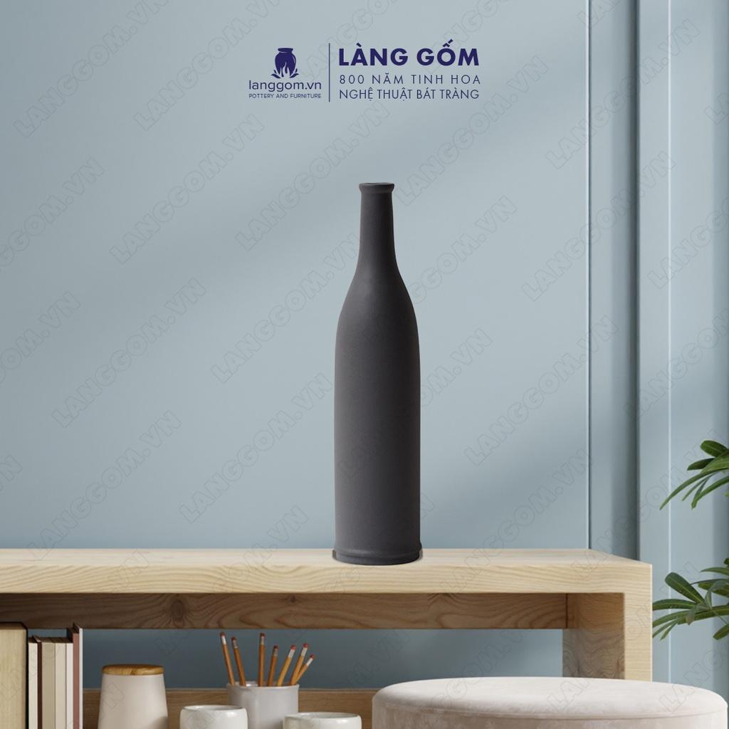 Bình hoa, lọ hoa Gốm sứ Bát Tràng cao cấp dáng chai rượu dùng làm quà tặng, trang trí - Làng Gốm Bát Tràng