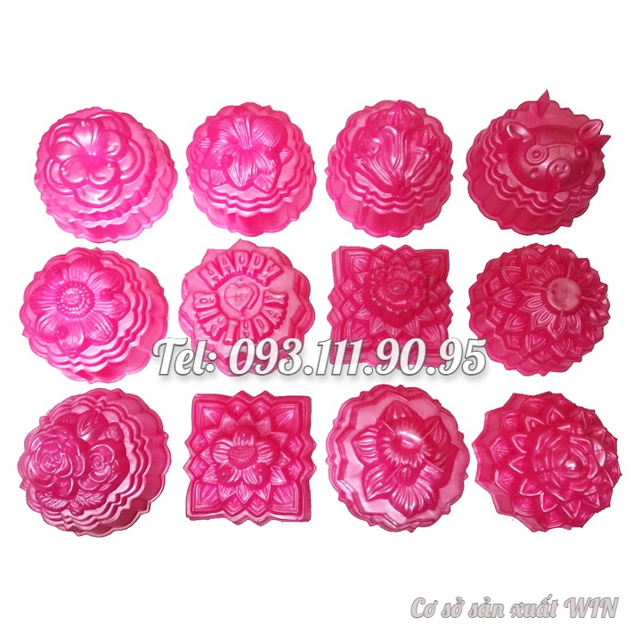 Bộ khuôn rau câu trung thu - Khuôn hồng loại 10 cm - Mã số 1042