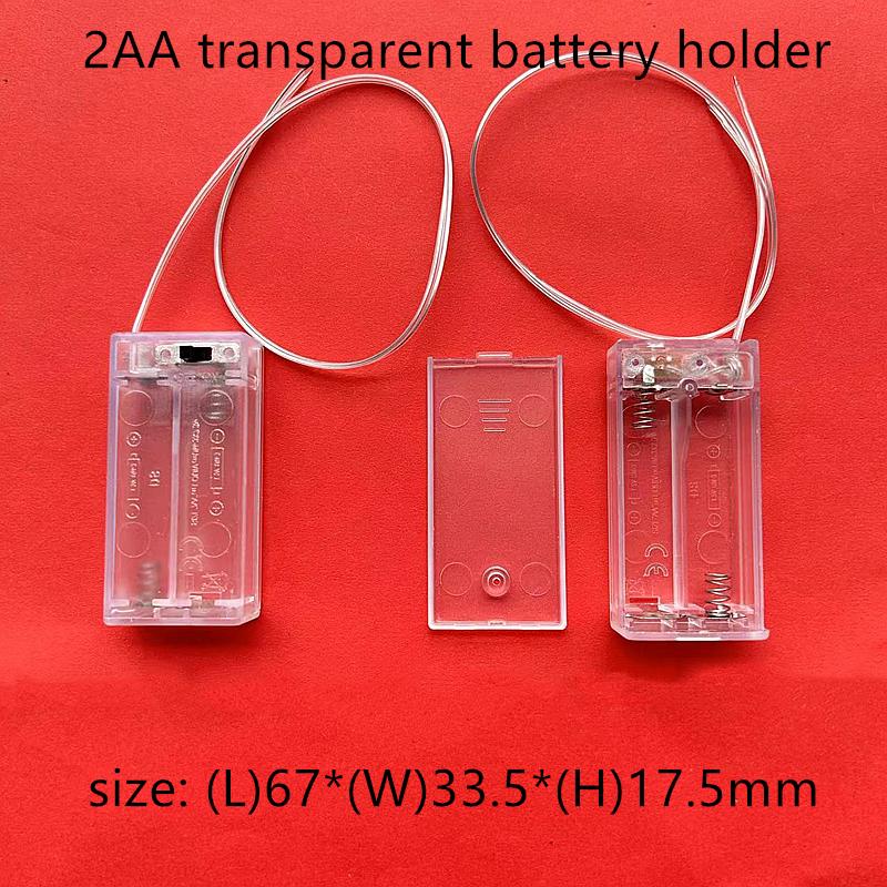 10 Chiếc Hộp Đựng Pin 2 3 AA Có Công Tắc Mới 2 3 Hộp Đựng Pin AA 3V 4.5V Hộp Đựng Với Hộp Chì Trong Suốt Màu Sắc: 20 Chiếc