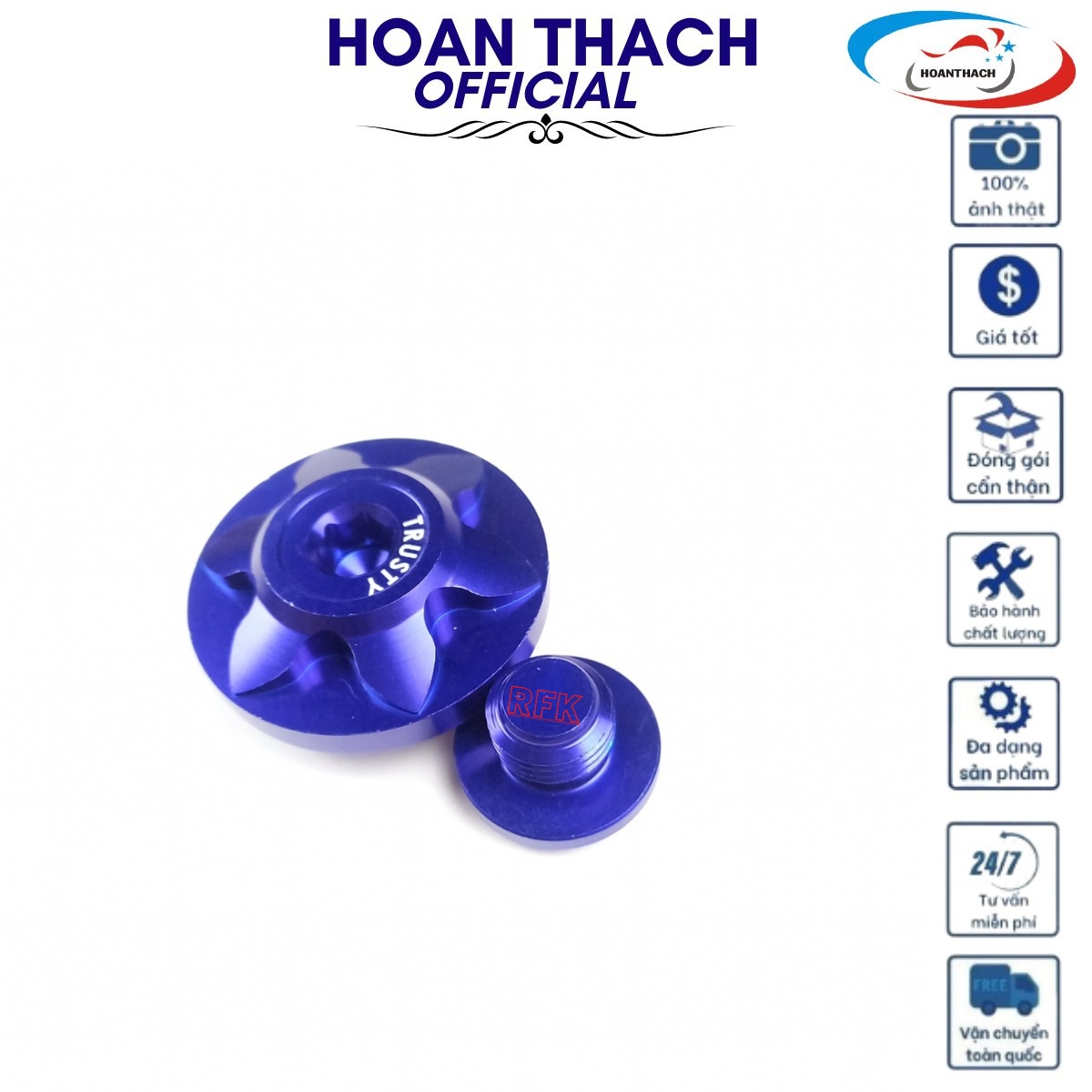 Ốc Mâm Lửa dành cho xe máy Yamaha Xanh Tím ( Hàng Thường ) HOANTHACH SP016476