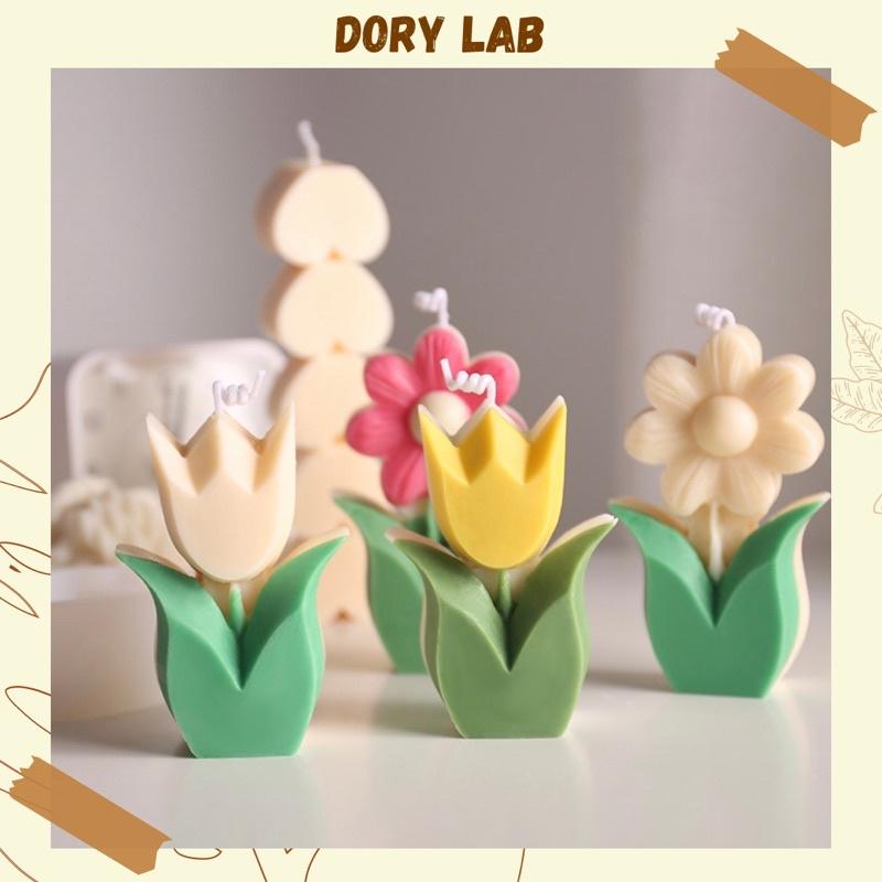 Nến Thơm Hoa Tulip Không Khói Thư Giãn, Phụ Kiện Decor, Quà Tặng Độc Đáo - Dory Lab