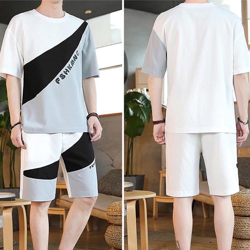 Bộ Đồ Nam Mùa Hè Áo Cổ Tròn Ngắn Tay Quần Short Thể Thao Hai Mảnh Thời Trang Zenkonu QA NAM 121V1