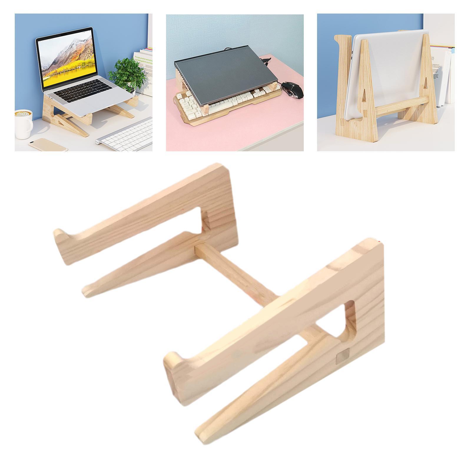 Wooden Laptop Stand Vertical Heightening Stand Detachable Lightweight Computer Stand for Desk
