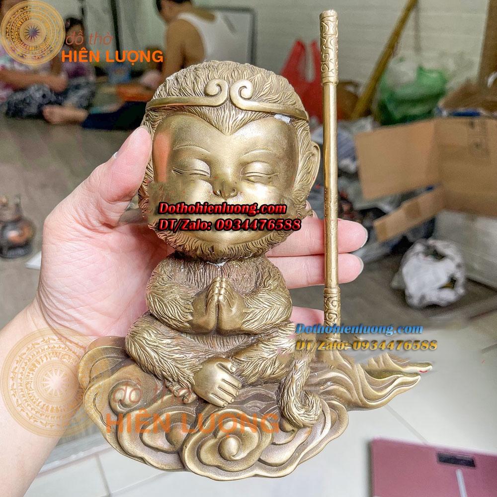 Tượng Tôn Ngộ Không - Tề Thiên Đại Thánh Ngồi Thiền Trên Mây Cao 19cm, Nặng 1,6kg Đẹp Tinh Xảo
