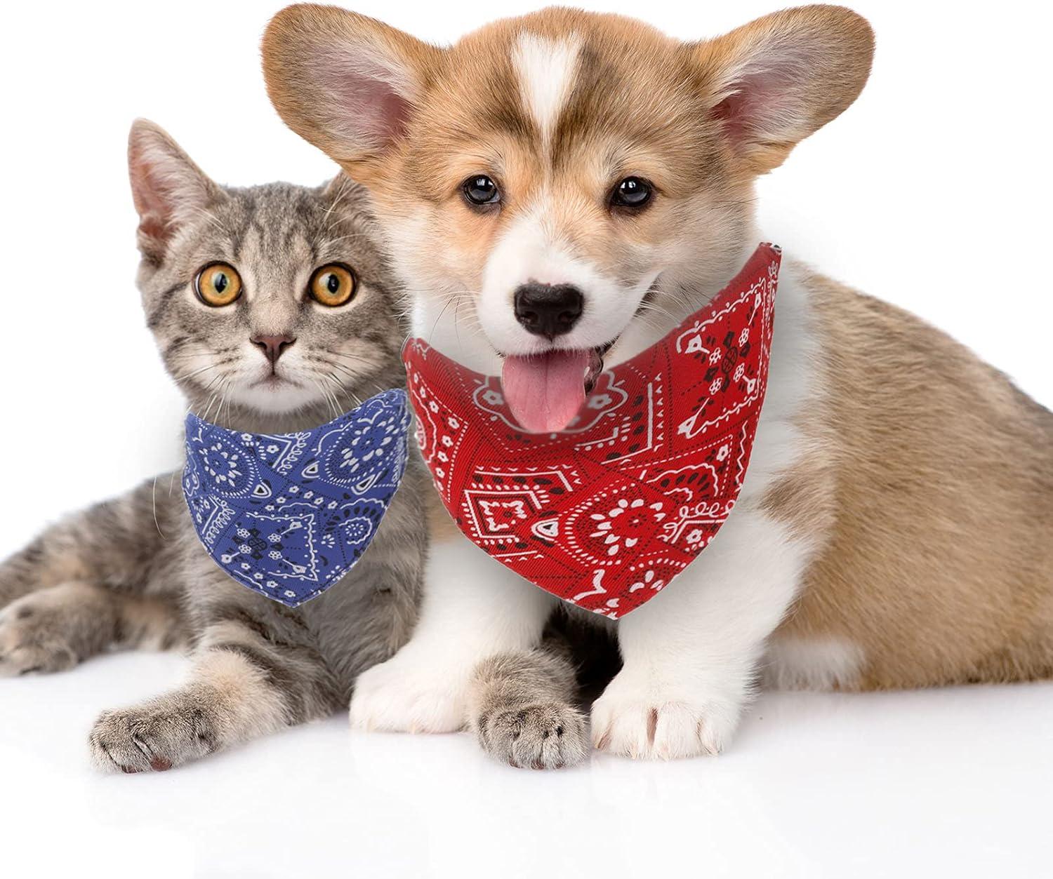Tập hợp 4 con chó bandanas, chó thời trang bandana có thể điều chỉnh khăn quàng cổ hình con chó phụ kiện chó cho chó nhỏ và vừa có
