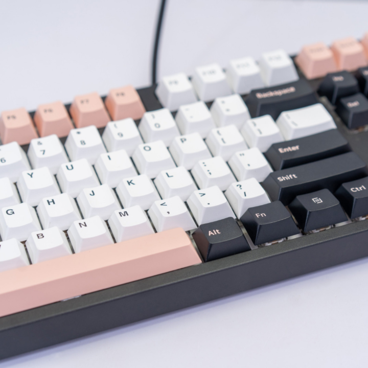 Bộ Keycaps E-Dra White Olivia PBT Doubleshot 1.5mm - Cherry Profile - 166 nút tương thích mọi Layout (Hồng-Trắng) EKC7102