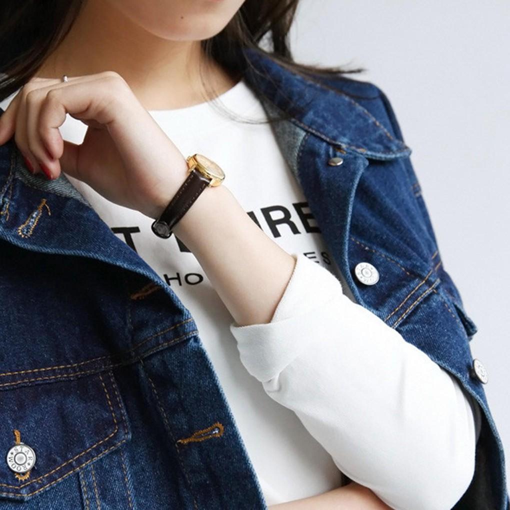 Áo khoác jean denim kiểu ngắn cổ bẻ dáng rộng phong cách thu đông màu trơn hợp thời trang cho Nữ