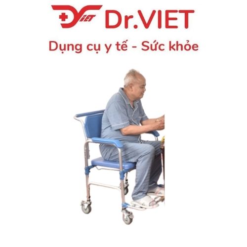 Ghế Bô Vệ Sinh Cho Người Già GBM-017 Có Bánh Xe, Ghế Bô Cho Người Cao Tuổi, Người Bệnh, Ghế Đi Vệ Sinh Có Tay Vịn, Chống