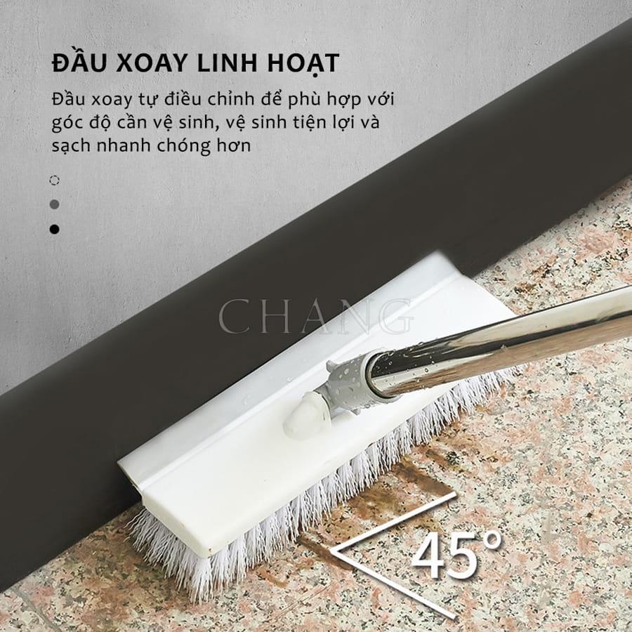 Chổi Cọ Nhà Tắm GLAMO Cán Dài Đa Năng - Cây Cọ Sàn Nhà Tắm, Gạt Kính 2 In1 Siêu Sạch