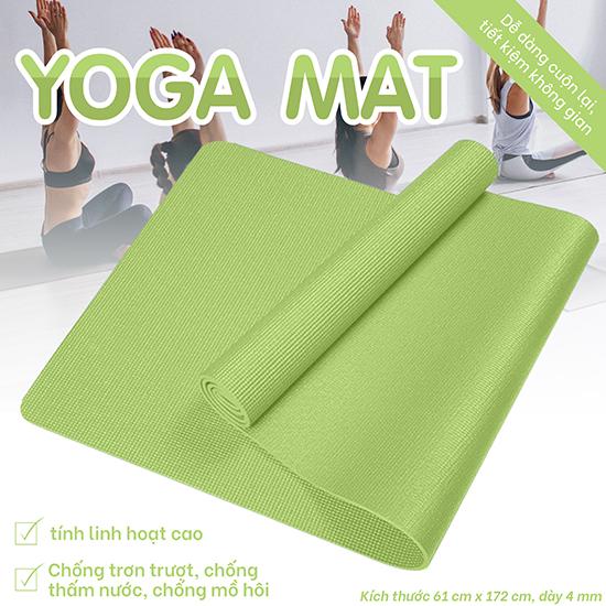 BG - Thảm Tập Yoga TPE - 4MM cao cấp , chống trượt, thảm Tập Gym và Yoga Chuyên Nghiệp