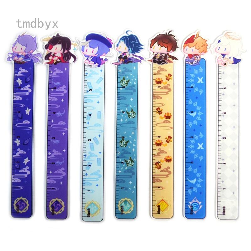 Thước đo thẳng hoạt hình Genshin cho học sinh