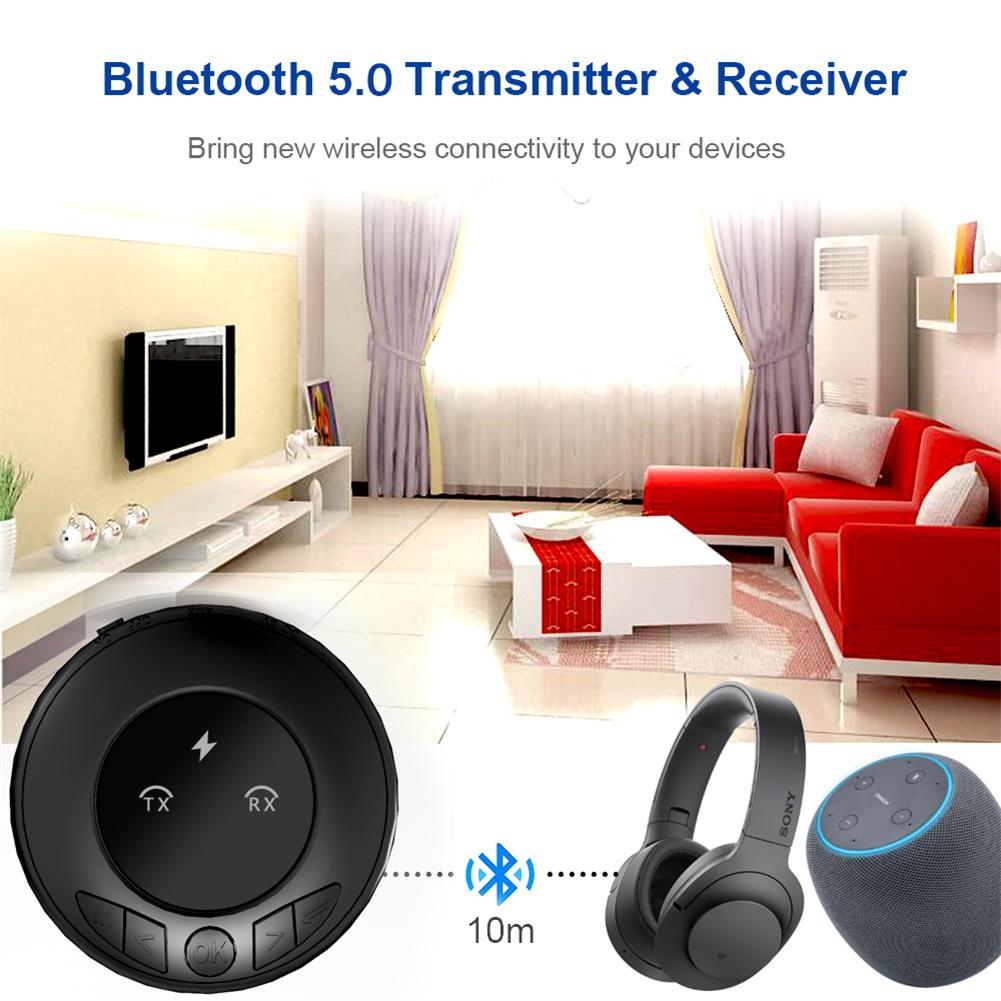 2-in-1 Bluetooth-compatible 5.0 Wireless Audio Adapter Aux Tv Car Computer Speaker Headphone Receiver Transmitter