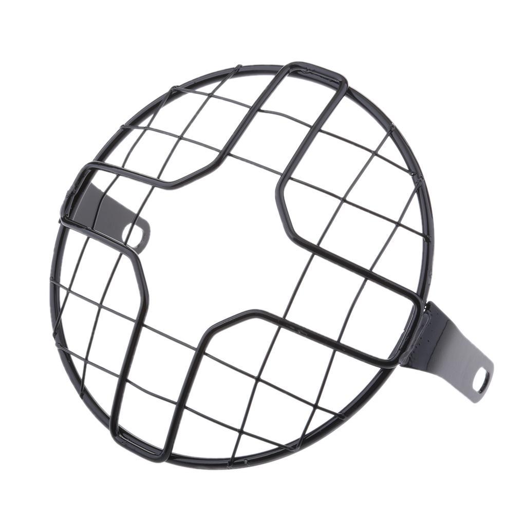 150mm Universal Motorcycle Retro Mesh Headlight Protector Guard Cover