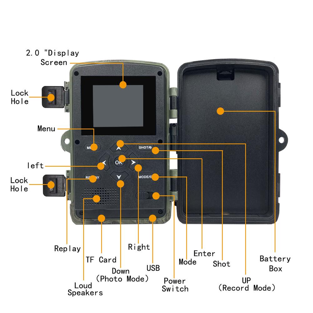 16MP 1080P Day Night Photo Video Taking Camera Outdoor Home Monitoring Camera with 34 Infrared Lights 32G Storage Card