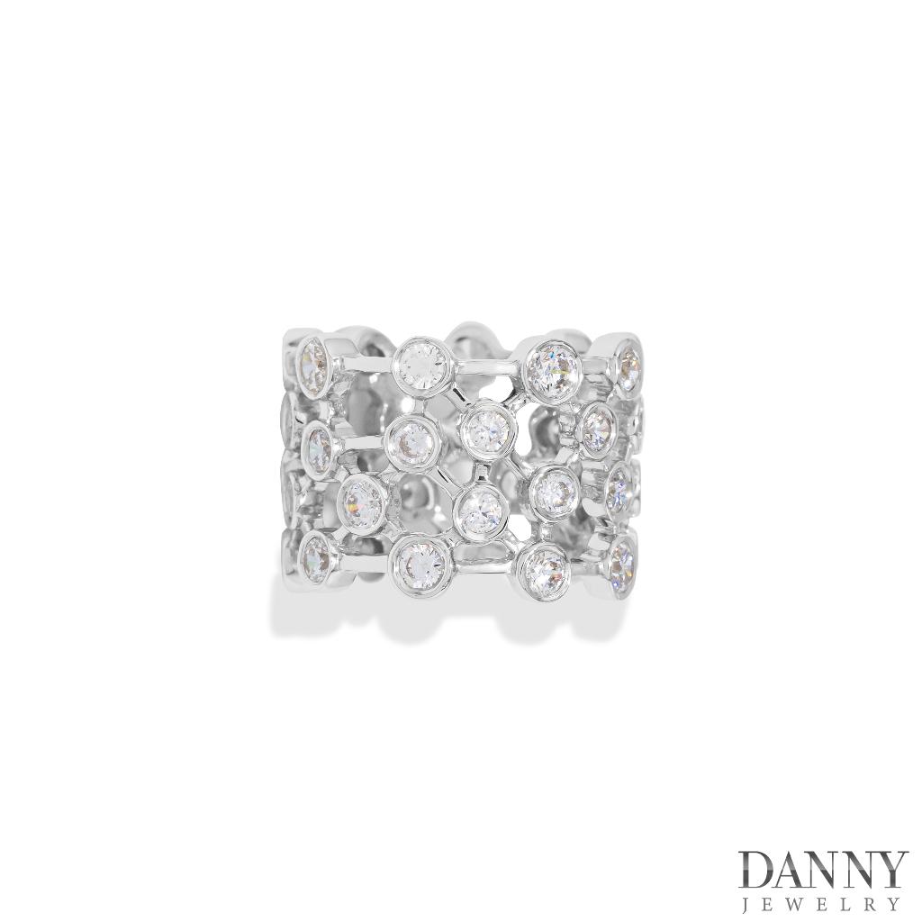 Nhẫn Nữ Danny Jewelry Bạc 925 Đính Đá CZ Xi Rhodium SPLRA724A - Ni 10