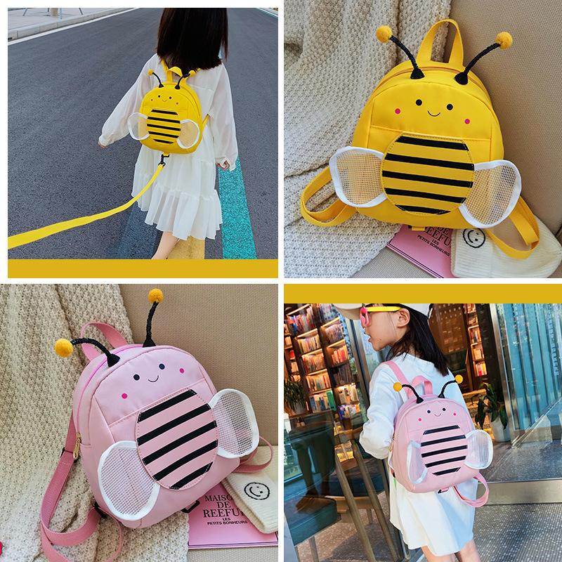 Dễ thương Ong Bé Dây An Toàn Toàn Ba Lô Cho Bé Chống Mất Túi Bé Thoải Mái Schoolbag Trẻ Em Cổ Tay Liên Kết Quần Áo Mochilas