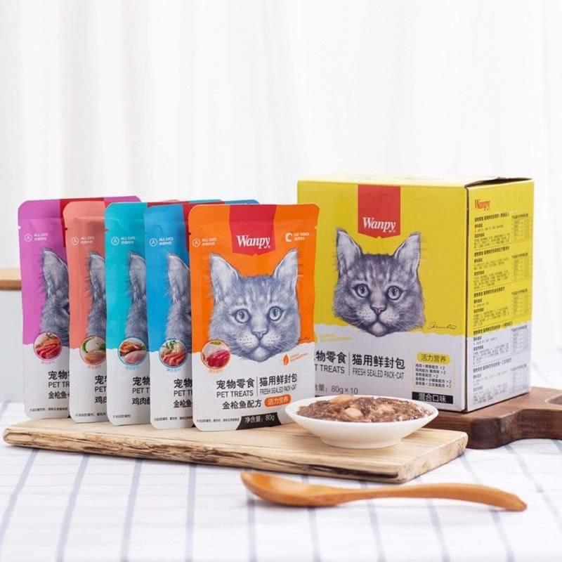 Pate Wanpy dành cho mèo gói 80gr Nhiều hương vị