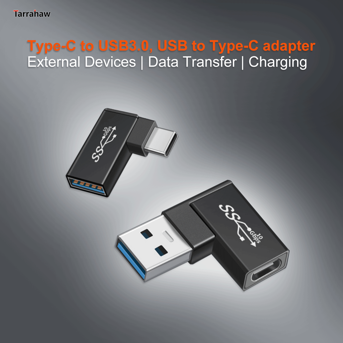 Tarrahaw Bộ Chuyển Đổi OTG USB Nam Sang Type-C Nữ PD Khuỷu Tay Truyền Tốc Độ Cao Type-C Sang Usb3 0 Nữ Bộ Chuyển Đổi Tiện Ích Cáp