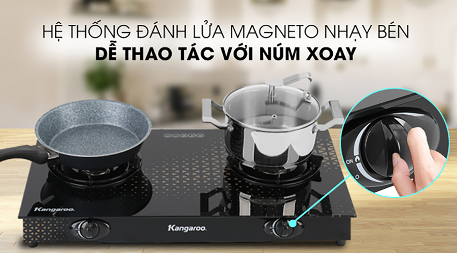 Bếp Gas Dương Đôi Kangaroo KG8G1C - Hàng Chính Hãng