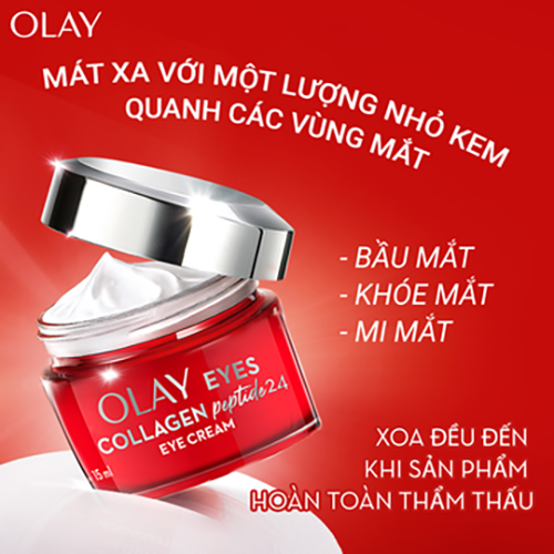 Kem Mắt OLAY Collagen Peptide 24 Tái Tạo Da Căng Bóng 15ml