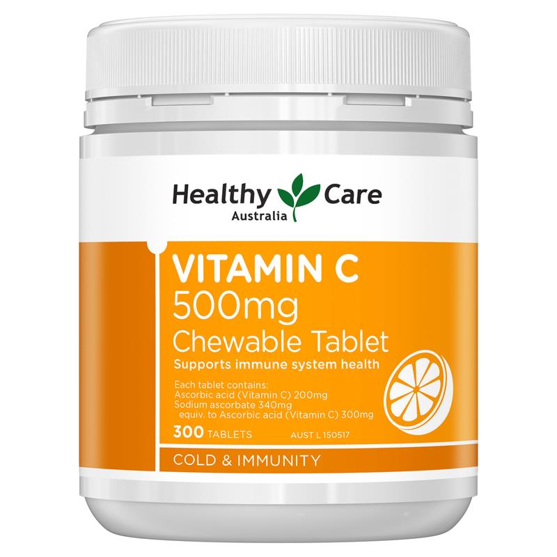 Vitamin C Úc Healthy Care 500mg Giúp Tăng Sức Đề Kháng và Hệ Miễn Dịch, Trắng Sáng Da Đẹp Da - 500v (ngậm)  - QuaTangMe Extaste