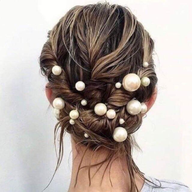 Sét trâm cài tóc - bộ 18 hạt (Hàng làm tay)