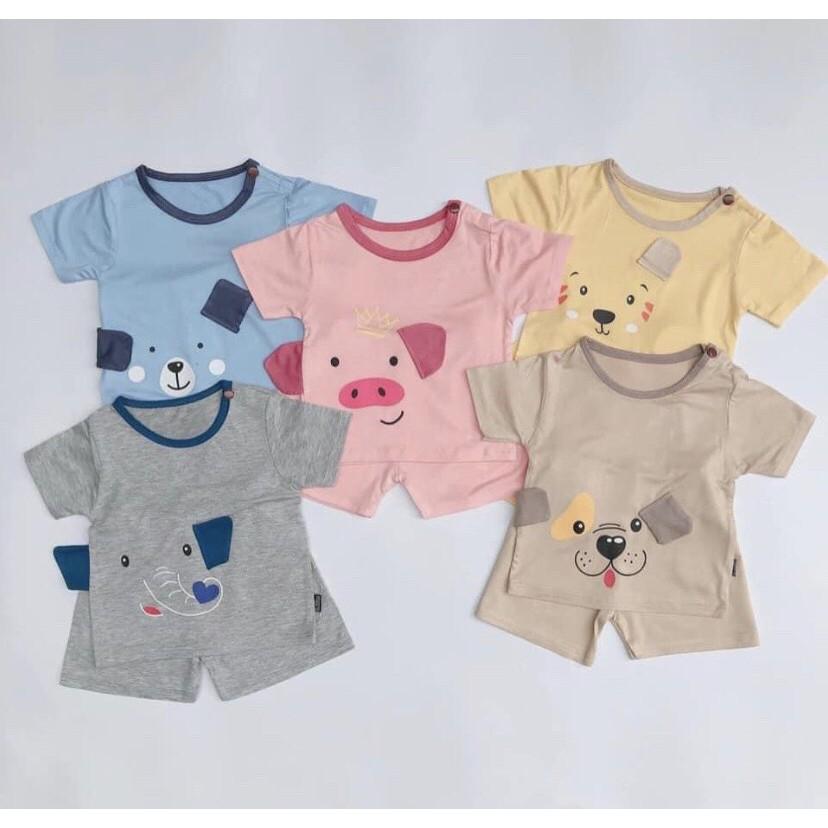 Bộ Cotton Thông Hơi Ngắn Tay Cực Mát Mẻ Cho Bé Mặc Hè Cho Bé Trai Bé Gái, Bộ Đồ Bé Gái, Bộ Quần Áo Bé Trai