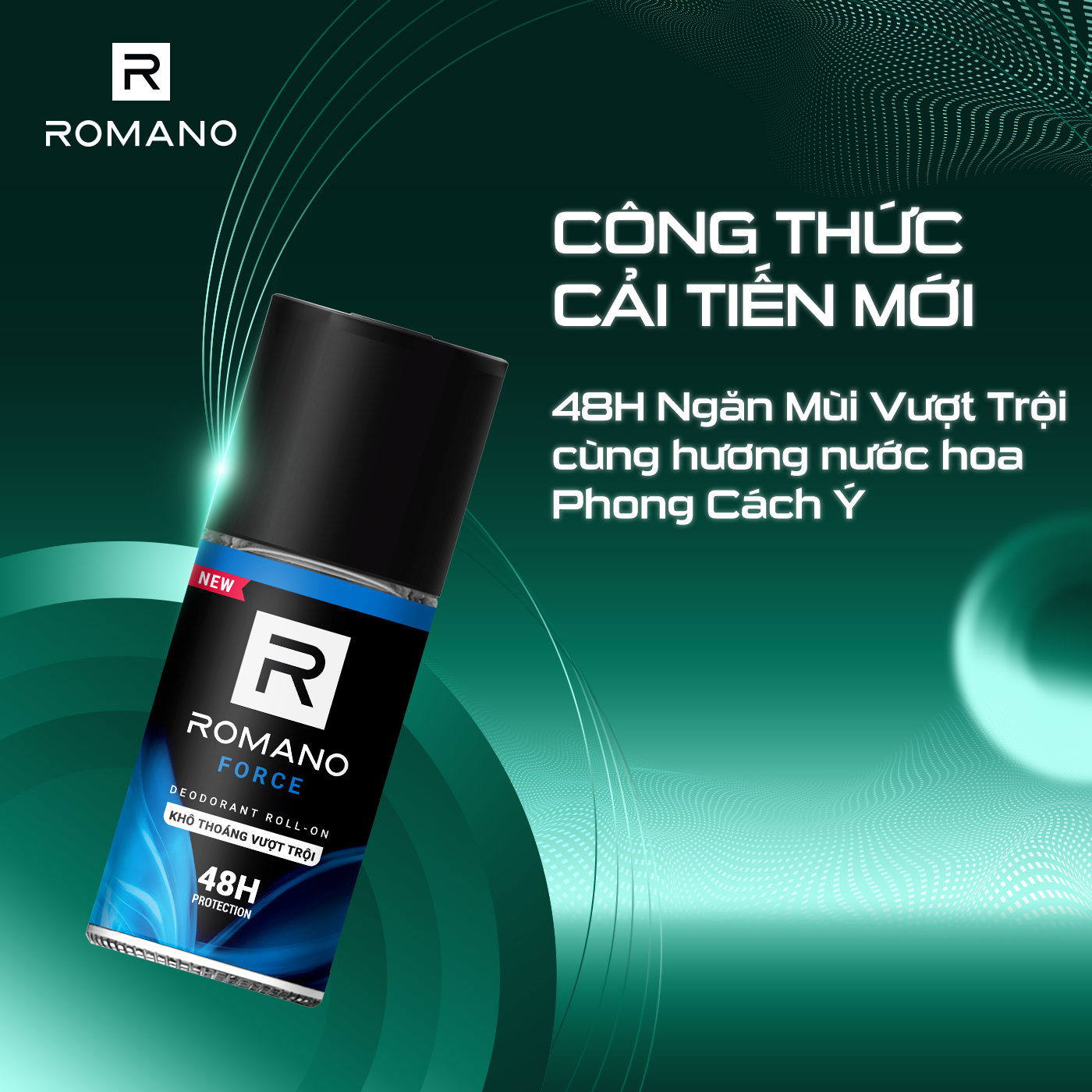 Combo 2 Lăn khử mùi Romano kháng khuẩn & khô thoáng cả ngày 50mlx2 Force