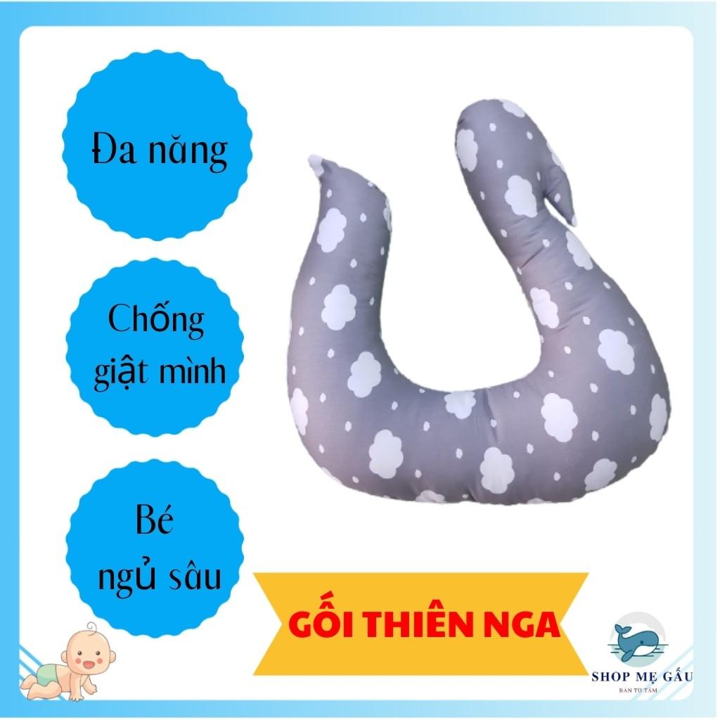 Gối thiên nga cho bé KEMQUA Gối đa năng chất cotton mát mịn