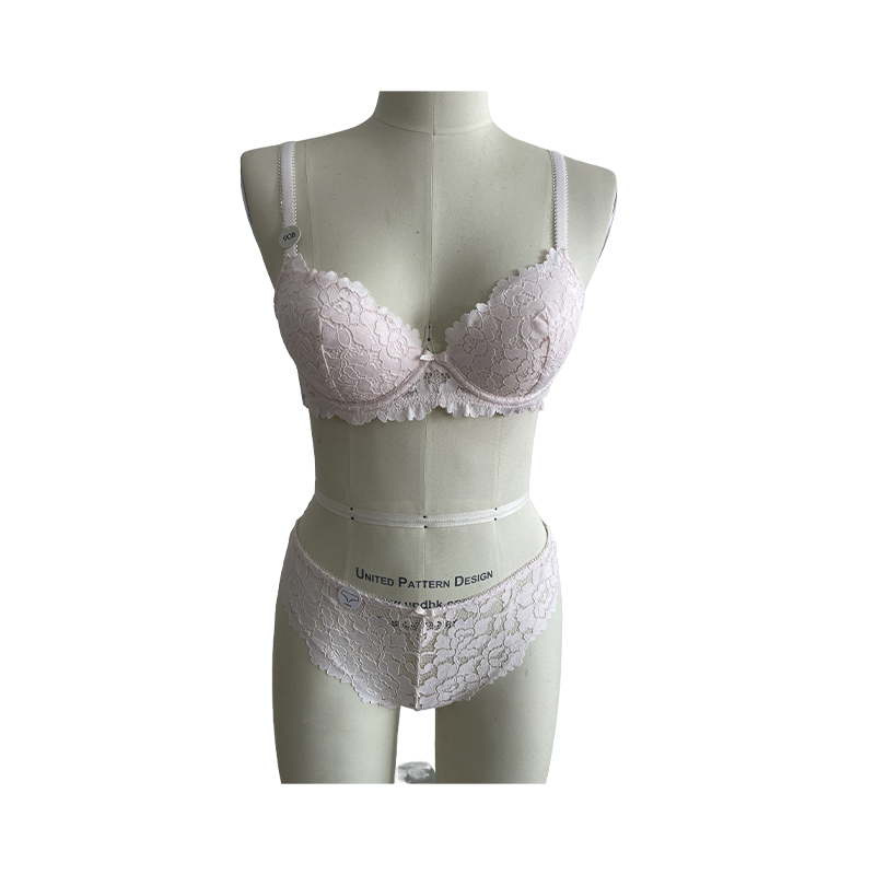 Màu hồng nhạt áo ngực tóm tắt Đồ lót Đồ lót người lớn Quần lót sexy nơ