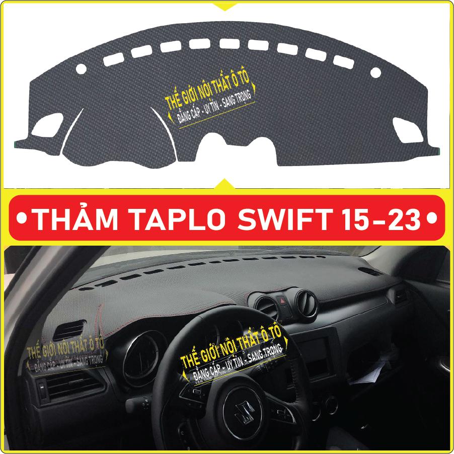 Thảm taplo suzuki swift đời 2012 đến 2023 chống nắng da cacbon, tuyết nhung cao cấp chuẩn form