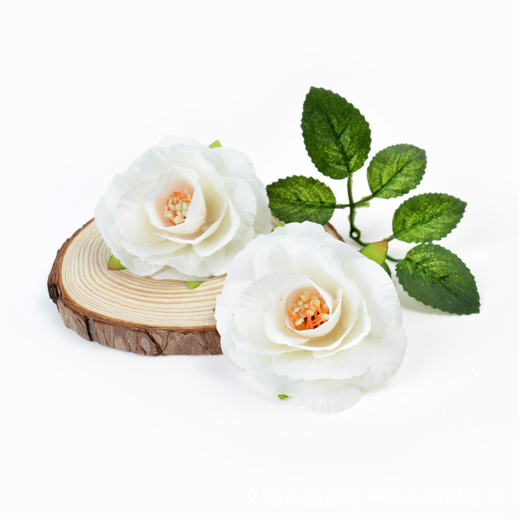 Đầu Bông hoa trà 5cm phụ kiện trang trí tết làm vòng hoa handmade