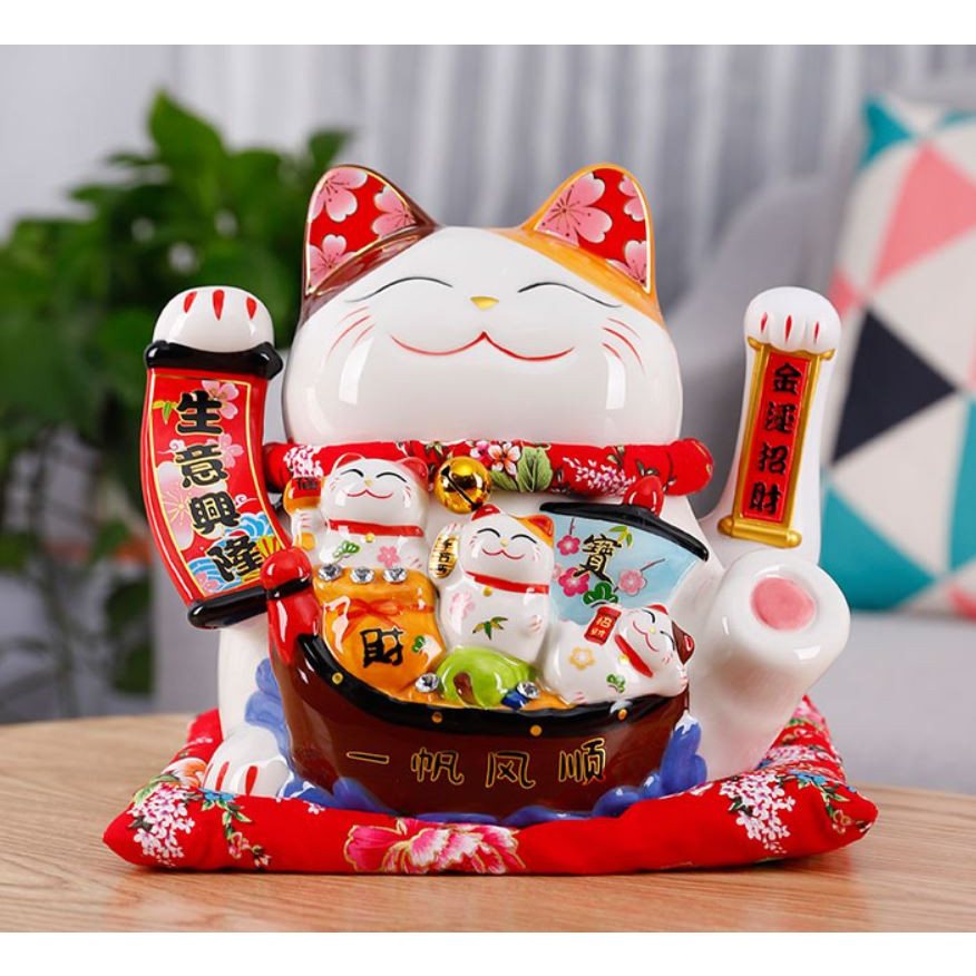 6 Mẫu Mèo Thần Tài Vẫy Tay Nhật Bản 25CM~27CM Siêu HOT + Tặng Kèm Pin & Hộp Quà Sang Trọng