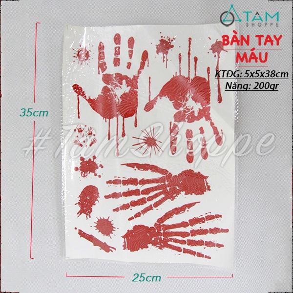 Decal Halloween dán kính tay chân máu nhiều kiểu HLW-DECAL-03