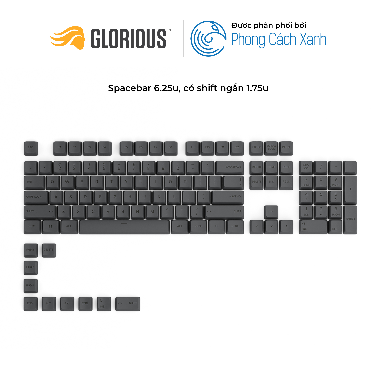 Bộ keycap Glorious GPBT - 114 phím (US ANSI) - Hàng Chính Hãng