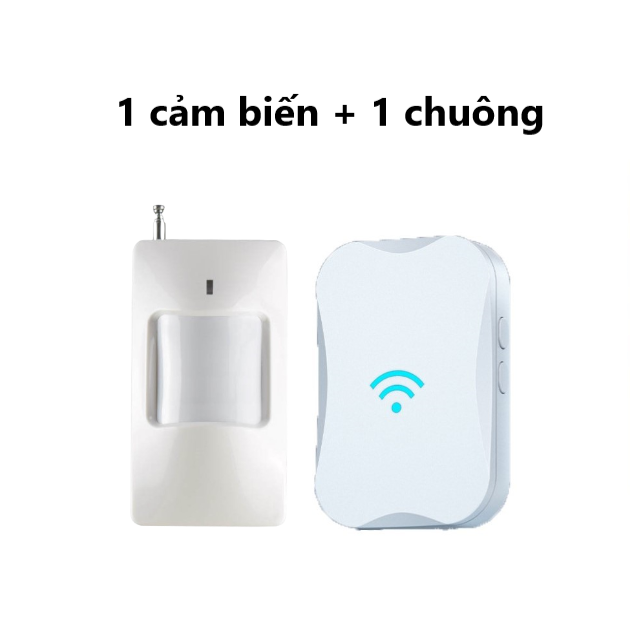 Chuông Cửa Cảm Biến Chuyển Động Hồng Ngoại Chuông Báo Khách Báo Động Chống Trộm 60 Kiểu Nhạc