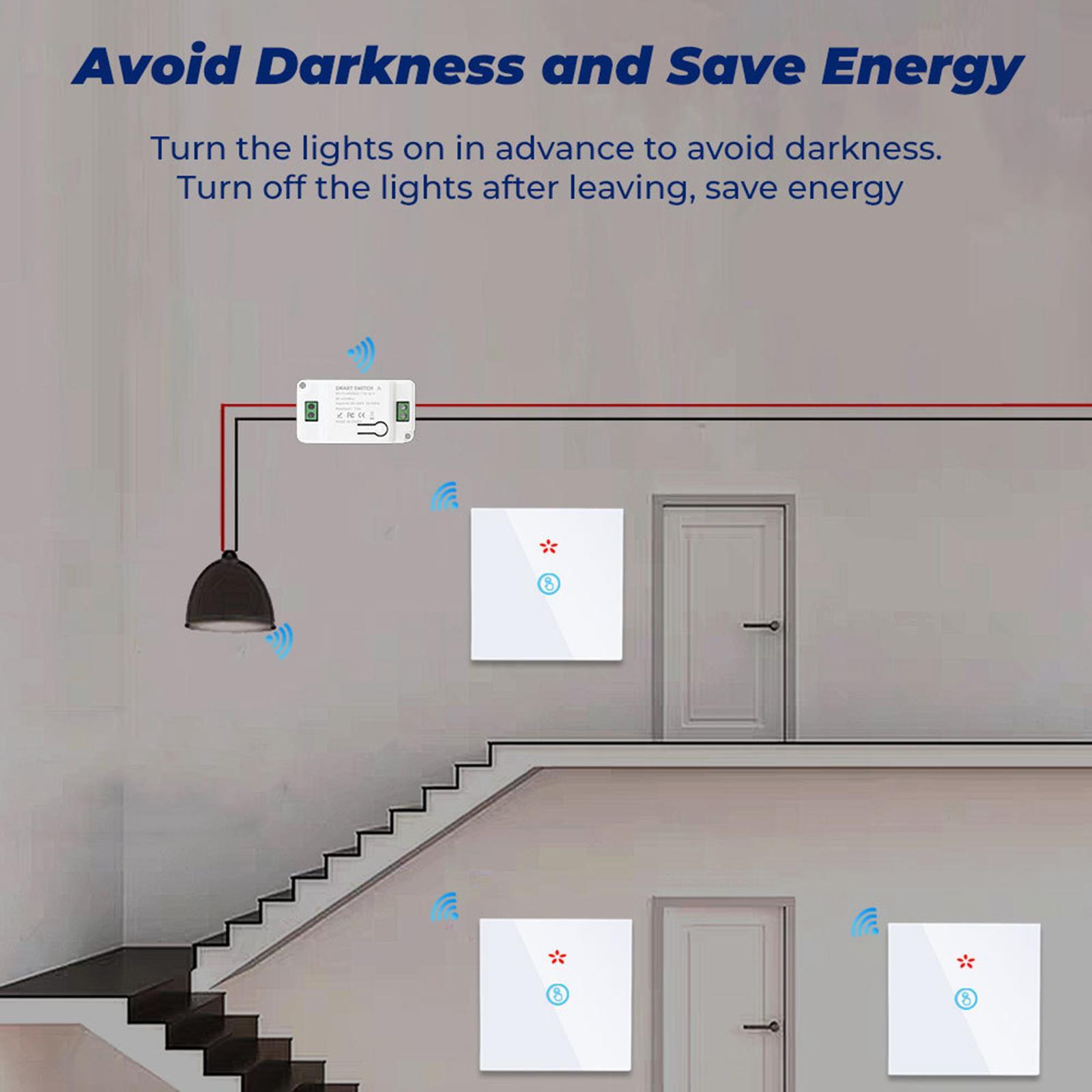 433MHz Wireless Touch Switch Voice Control Wiring-Free Free Sticker Wall Light