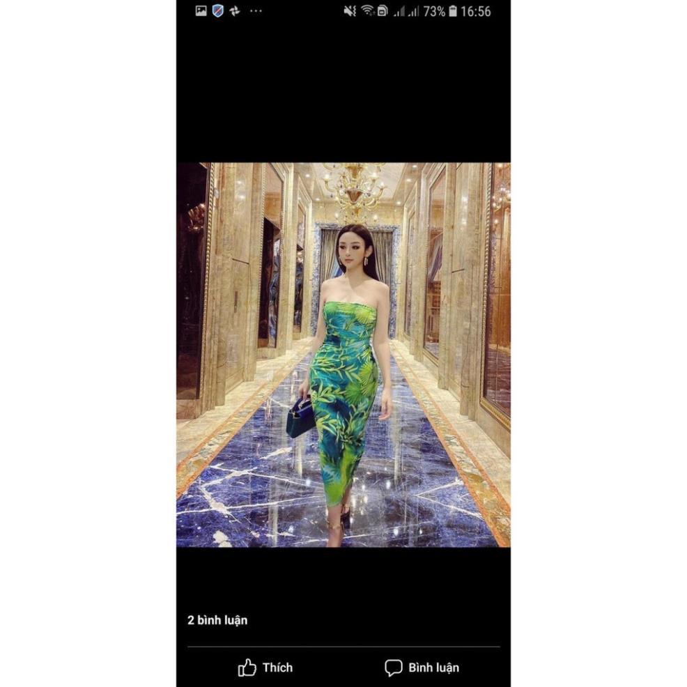 TBO-Vide ảnh thật Đầm body họa tiết cúp ngực siêu sexy, có mút ngực ôm body xanh đen hoa lá cành