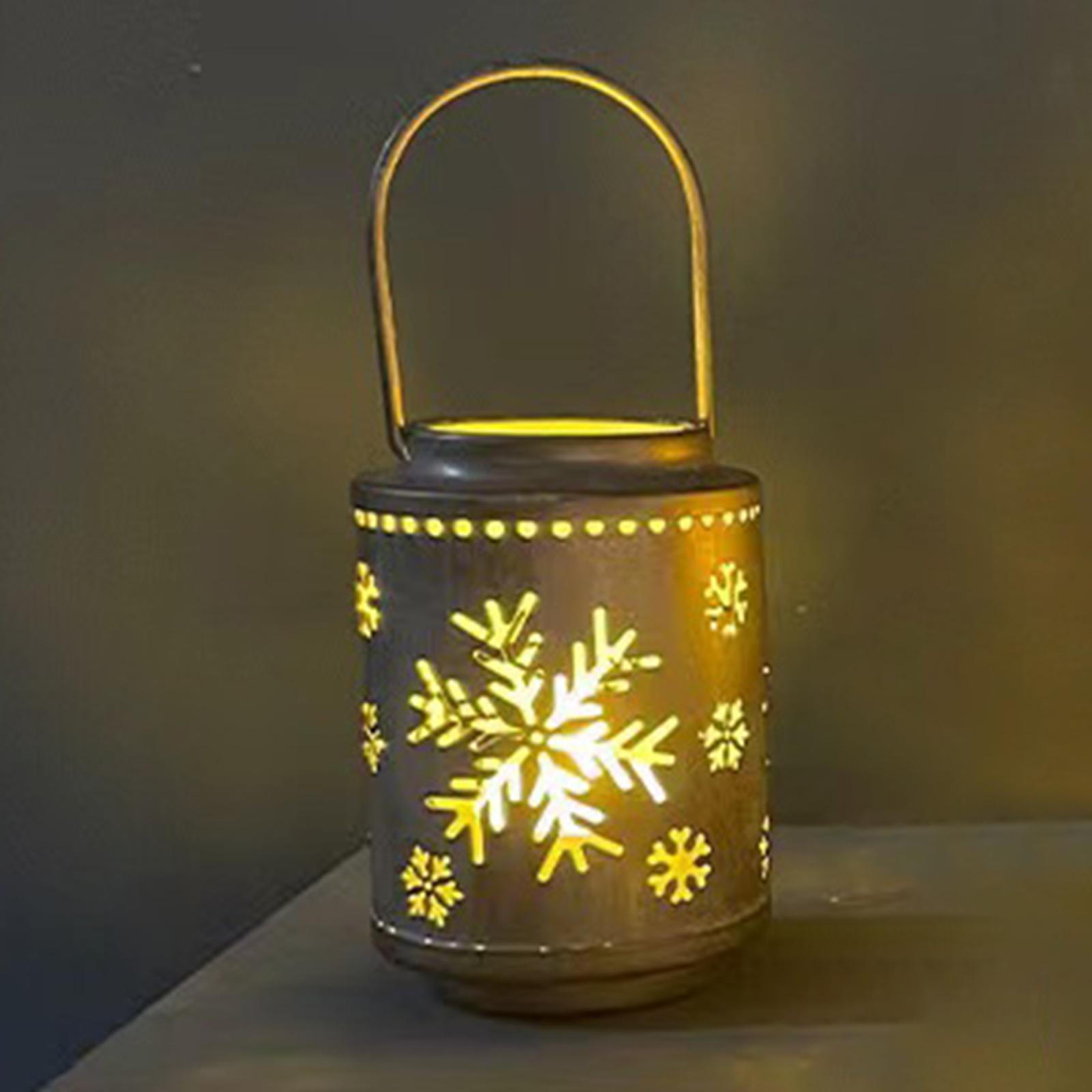 2pcs Metal Christmas Candle Lantern Candle Holders Decor