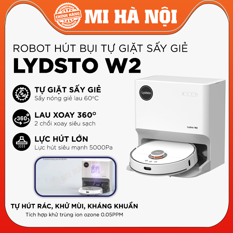 Robot hút bụi Xiaomi Lydsto W2 / Lydsto R1 Pro / Lydsto R1 với hộp đựng bụi tự động đổ rác kết hợp sạc thông minh - Hàng chính hãng