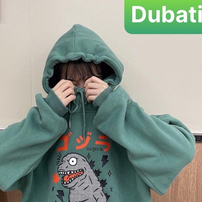 ÁO KHOÁC NỈ HOODIE KHỦNG LONG 3 MÀU NAM NỮ CHẤT VẢI MỊN DÀY PHONG CÁCH HÀN QUỐC- DUBATI FASHION