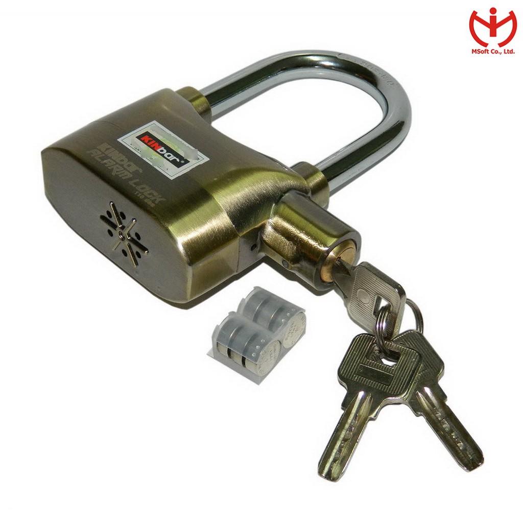 Khóa báo động chống trộm Kinbar càng dài K101CH màu vàng đồng - MSOFT