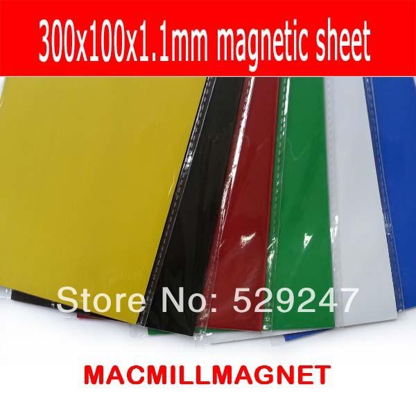 XICIMAG 6 Nam Châm Tờ 300X100X1.1Mm, một Bên Có PVC Nam Châm Linh Hoạt Cao Su Từ Tính Nhiều Màu Sắc Tủ Lạnh Từ Tính