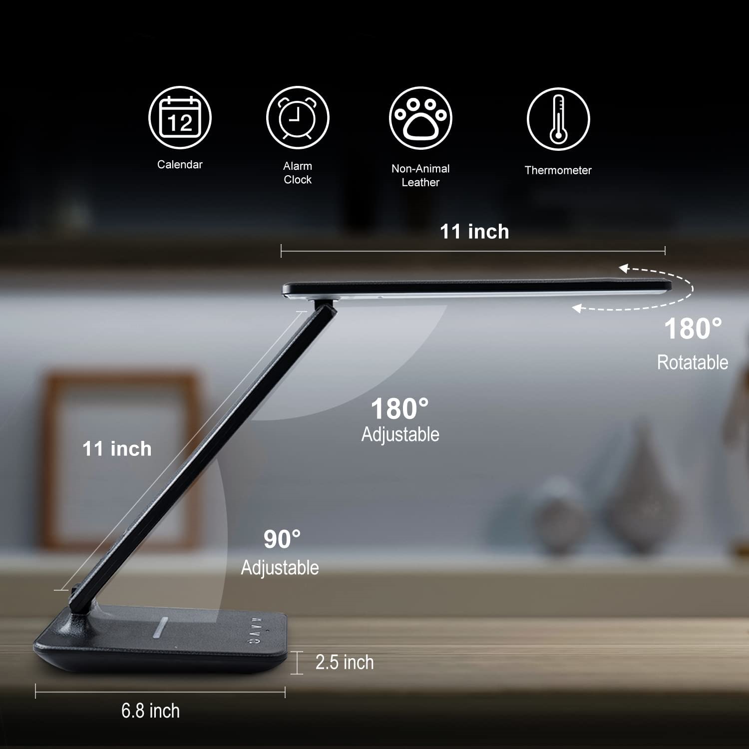 Đèn LED tiết kiệm điện chống lóa, chống cận desk lamp để bàn đọc sách, làm việc tích hợp nhiều tính năng có 3 chế độ điều chỉnh độ sáng và góc độ